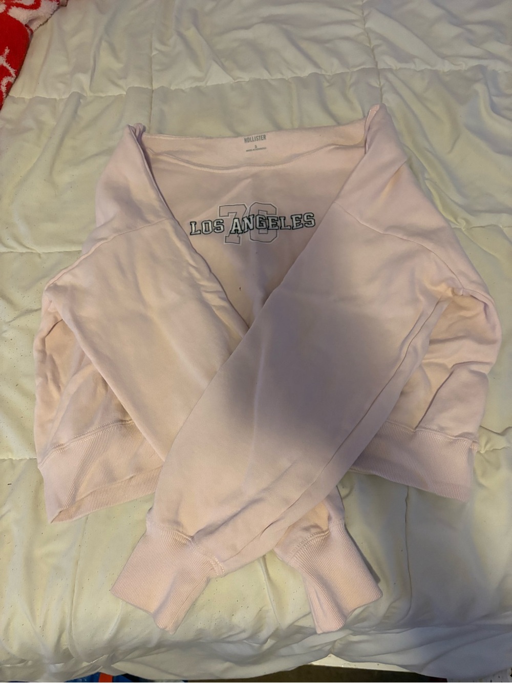 Hollister Los Angeles Pink Cropped Sweatshirt